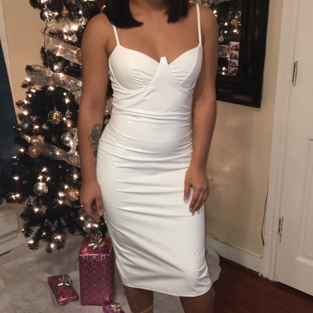 Vinyl white dress